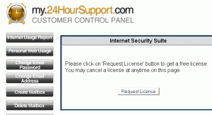 Request License button screenshot